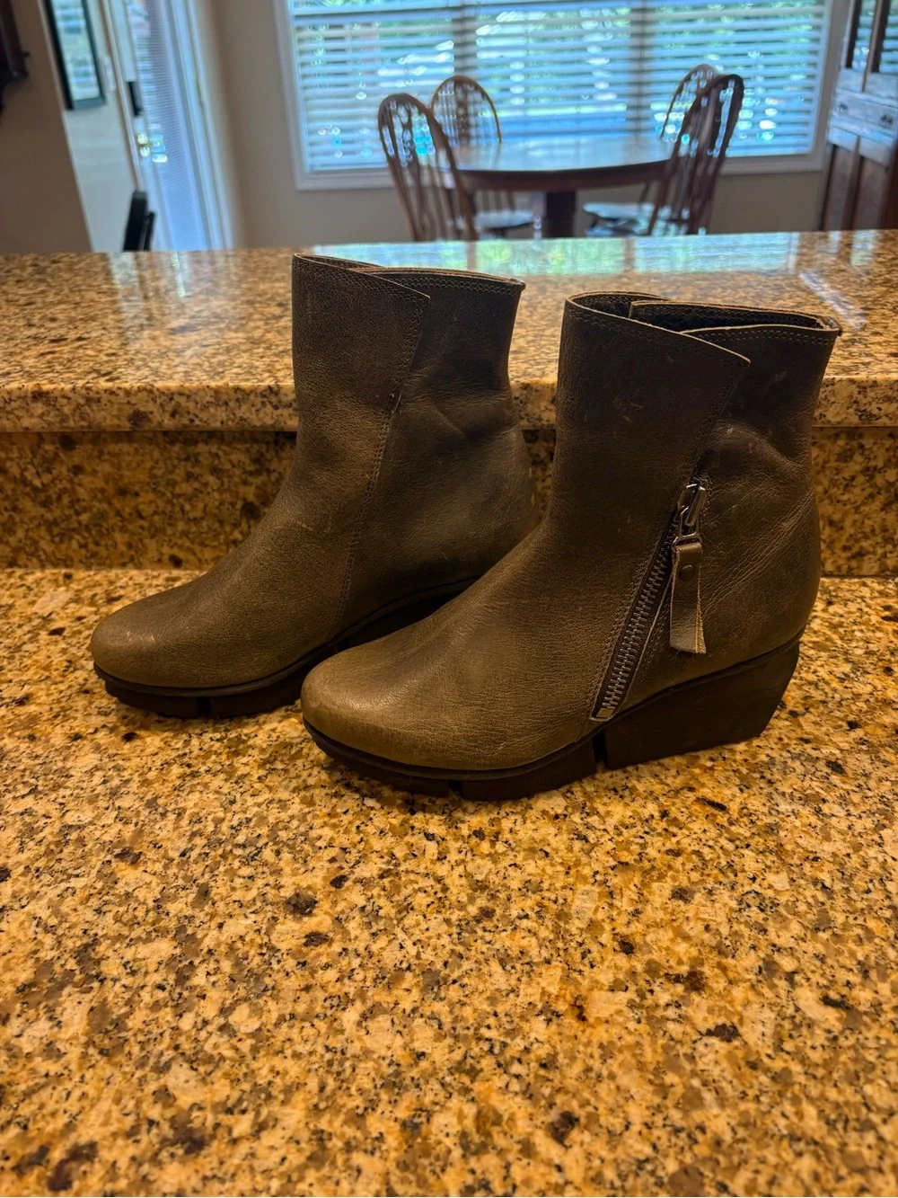 TRIPPEN Blaze f Side-Zip Custom Wedge Platform Leather Ankle Boots 37 US 6.5